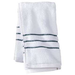 Fieldcrest Luxury Hand Towel   White/Aqua Stripe