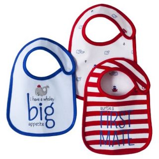 Just One YouMade by Carters Newborn Boys 3 Pack Whale Bib Set   Blue/Red
