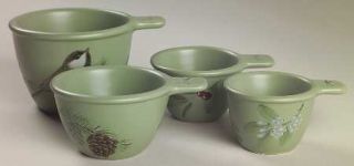 Pfaltzgraff Winterwood (Green) Measuring Cups Set (1cup,1/2cup,1/4cup&1/3cup), F