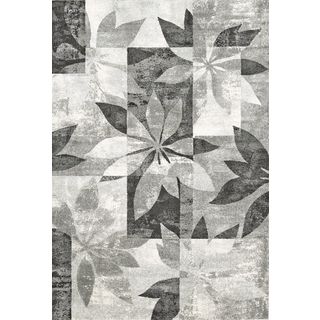 Mida Grey Floral Polypropylene Rug (8x11)