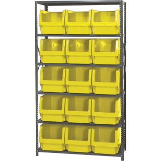 Quantum Storage Complete Shelving System with Large Parts Bins   18 Inch x 42