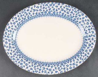 English Ironstone Provence Blue 11 Oval Serving Platter, Fine China Dinnerware