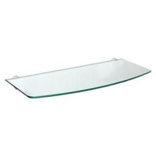 Wall Shelf Convex Clear Glass Shelf With Stainless Steel Atlas Supports   23.5