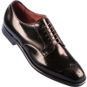 Alden Mens 6 Eyelet Medallion Blucher Black Shell Shoes, Size 10.5 D   48019