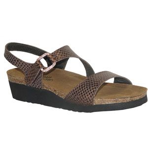 Naot Womens Pamela Brown Lizard Sandals, Size 35 M   4421 E29