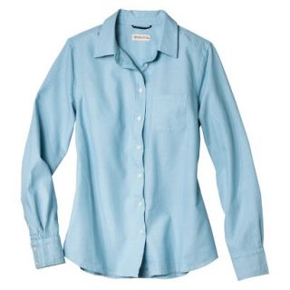 Merona Womens Favorite Button Down Shirt   Oxford   Blue   XL