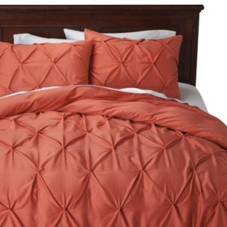 Threshold Pinched Pleat Duvet Cover Cover Set   Coral (Full/Queen)