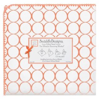 SwaddleDesigns Ultimate Receiving Blanket   Orange Mod Circles