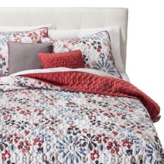 Kaycee Floral Quilt Set   Coral (Full/(Queen)