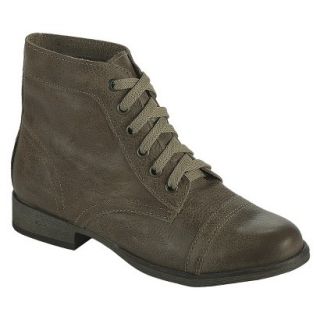 Womens Post Paris Colissa Genuine Leather Cap Toe Ankle Boots   Olive 8