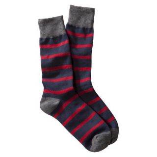 Merona Mens 1pk Dress Socks   Navy/Red Stripes