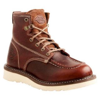 Mens Dickies Trader Genuine Leather Work Boots   Red Oak 7