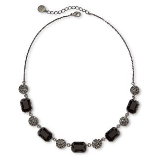 LIZ CLAIBORNE Hematite & Black Stone Necklace