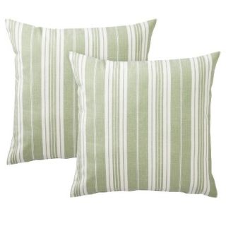 Threshold 2 Pack Striped Toss Pillows   Green (18x18)