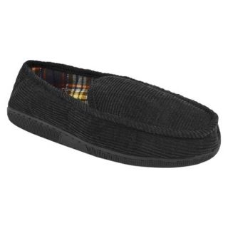 Mens MUK LUKS Corduroy Moccasin with Flannel Lining   Black 9