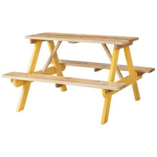 Room Essentials Kids Wood Patio Picnic Table   Yellow