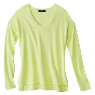 Mossimo Womens V Neck Pullover Sweater   Luminary Green M
