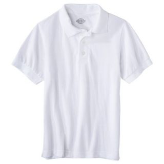 Dickies Boys School Uniform Short Sleeve Pique Polo   White 6