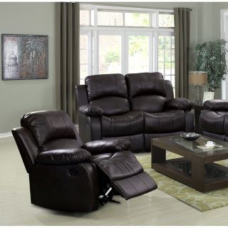Rotunda Black Leather Reclning Loveseat/ Chair Set