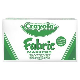 Crayola 10 Colors Fabric Marker Classpack   80 Count