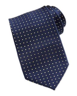 Pin Dot Pattern Silk Tie, Royal/Gold