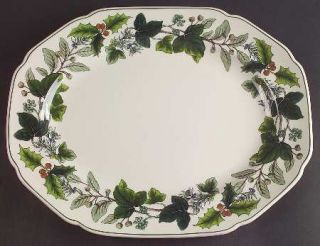 Spode Green Garland (Not Bone, Newer) 14 Oval Serving Platter, Fine China Dinne