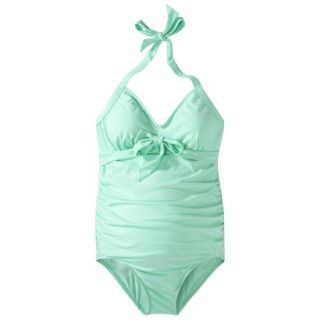Womens Maternity Halter One Piece Swimsuit   Mint Green XL