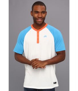 Nike SB Davis Dri Fit S/S Henley Mens Short Sleeve Pullover (White)