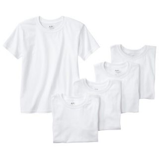 Signature GOLD by GOLDTOE Boys 5 pack Crew Neck Tee   White XS