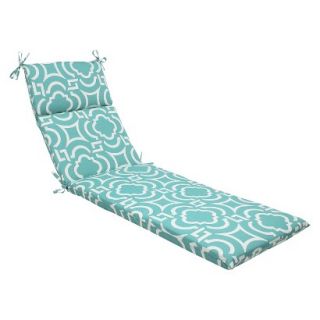 Outdoor Chaise Lounge Cushion   Blue Green/White Carmody