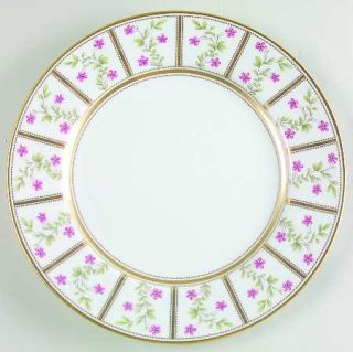Royale (France) Roseraie Dinner Plate, Fine China Dinnerware   Pink Floral & Gre