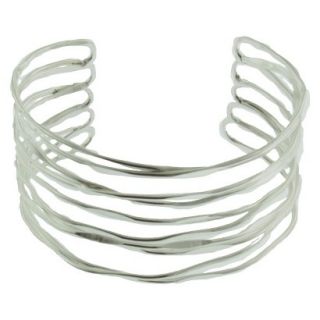 Overlapping Wire Cuff   Silver