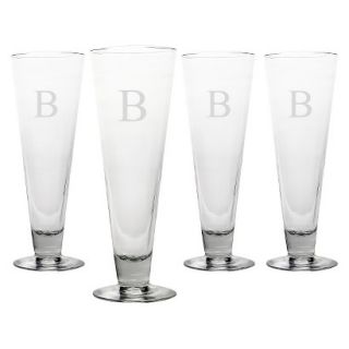 Personalized Monogram Classic Pilsner Glass Set of 4   B