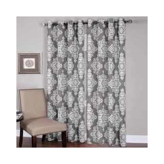 Medina Ikat Grommet Top Curtain Panel, Gray