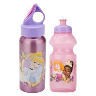 Disney 2 Pack Stainless Steel Princess Water Bottles   Pink (15 oz)