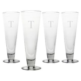 Personalized Monogram Classic Pilsner Glass Set of 4   T