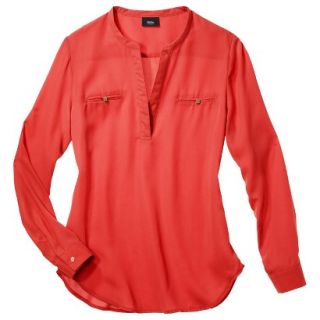 Mossimo Womens Popover Blouse   Red Coral XS(1)