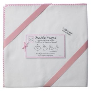 Swaddle Designs Organic Ultimate Receiving Blanket   Ivory with Pink Trim