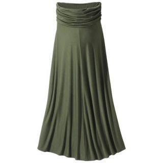 Merona Maternity Fold Over Waist Maxi Skirt   Moss Green M