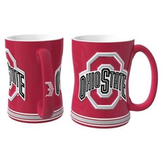 Boelter Brands NCAA 2 Pack Ohio State Buckeyes Sculpted Relief Style Coffee Mug