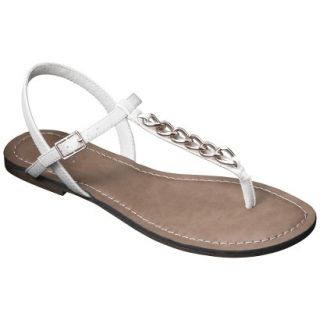 Womens Merona Tracey Chain Sandals   White 9.5