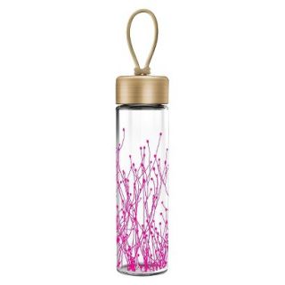 Ello Thrive Floral Glass Water Bottle   Pink (20 oz)