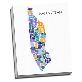 Manhattan Typography Map Wall Art