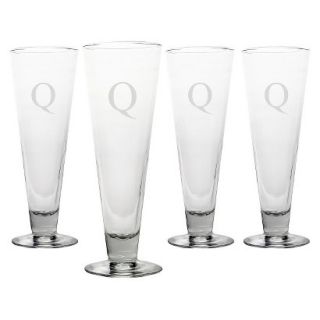 Personalized Monogram Classic Pilsner Glass Set of 4   Q