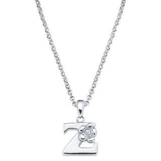 Little Diva Sterling Silver Diamond Accent Initial Z Pendant Necklace   Silver