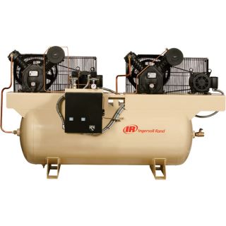 Ingersoll Rand Air Compressor   Duplex, 7.5 HP, 230 Volt 3 Phase, Model 2475E7.