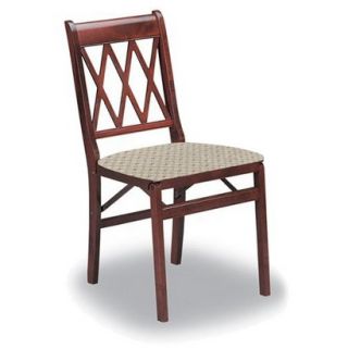 Folding Chair Stakmore Folding Chair with Blush Seat   Red Brown (Cherry)