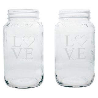 Mason Jars   Love Design (2 Small & 2 Large)