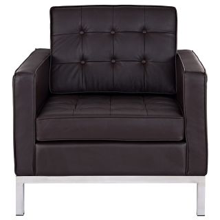 Florence Brown Genuine Leather Armchair
