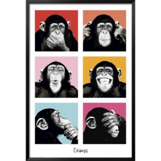 Art   The Chimp   Pop Framed Poster